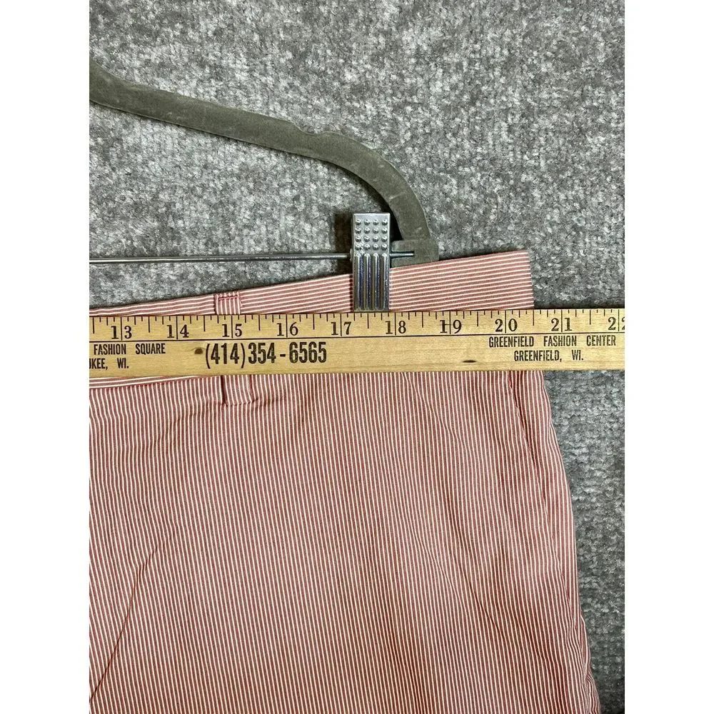 Banana Republic Aiden‎ Chino Shorts Mens Size 40 Pink-Red White Striped Pockets